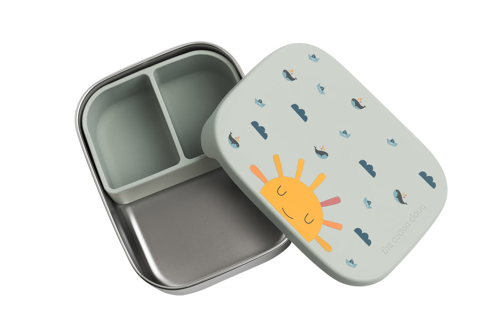 Kinder Lunchbox & Brotdose aus Edelstahl mit 3 Fächern - Wollikids