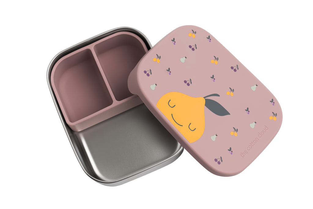 Kinder Lunchbox & Brotdose aus Edelstahl mit 3 Fächern - Wollikids
