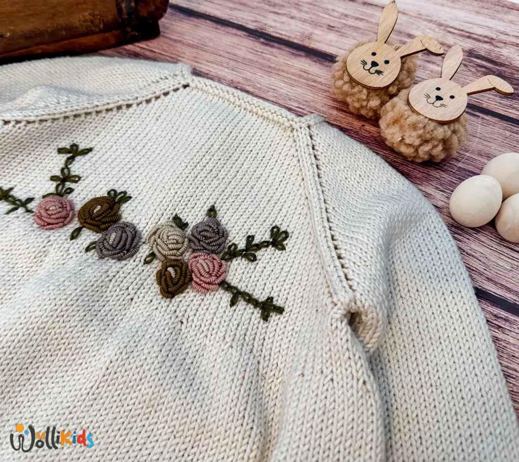 Langarm Strickstrampler VINTAGE BLOOM in Creme