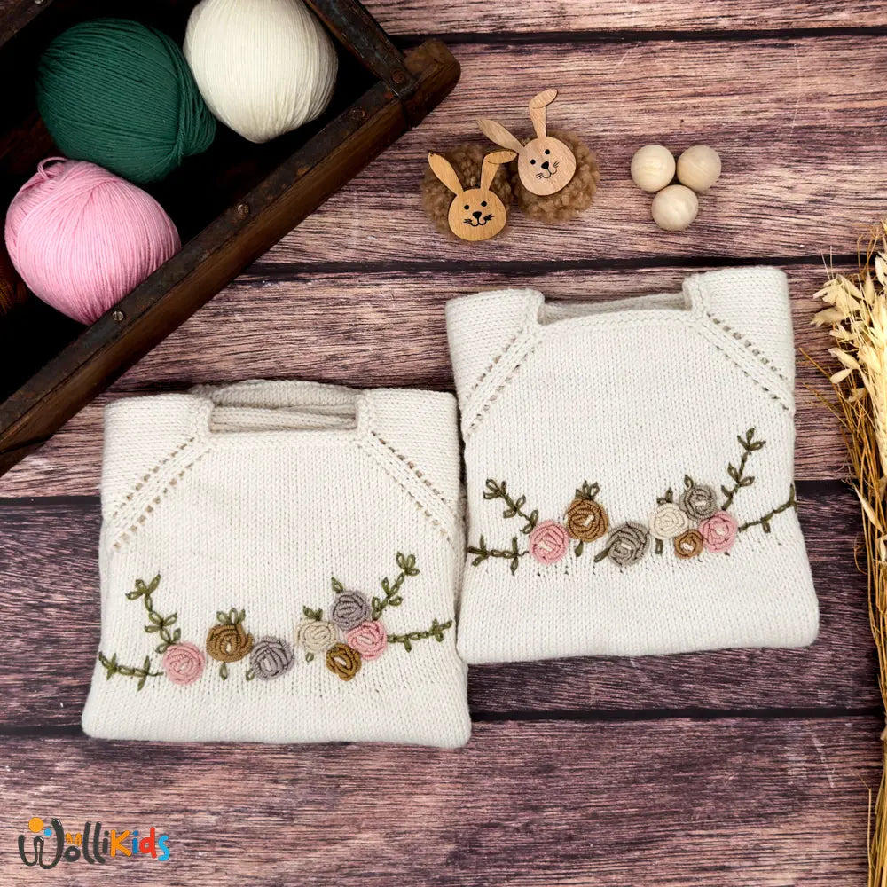 Langarm Strickstrampler VINTAGE BLOOM – Hochwertige Babykleidung aus Bio-Baumwolle